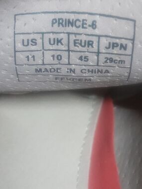 Prince-6 Men’s White and Red Athletic Shoes